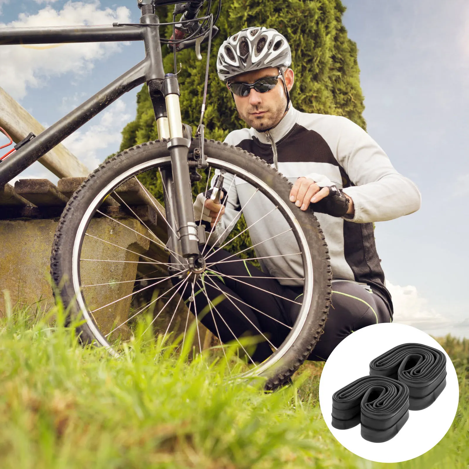 2Pcs Professional Bike Inner Tube Shockproof Cycling Tube Replacement for 27. Road Bikes Wear-Resistant