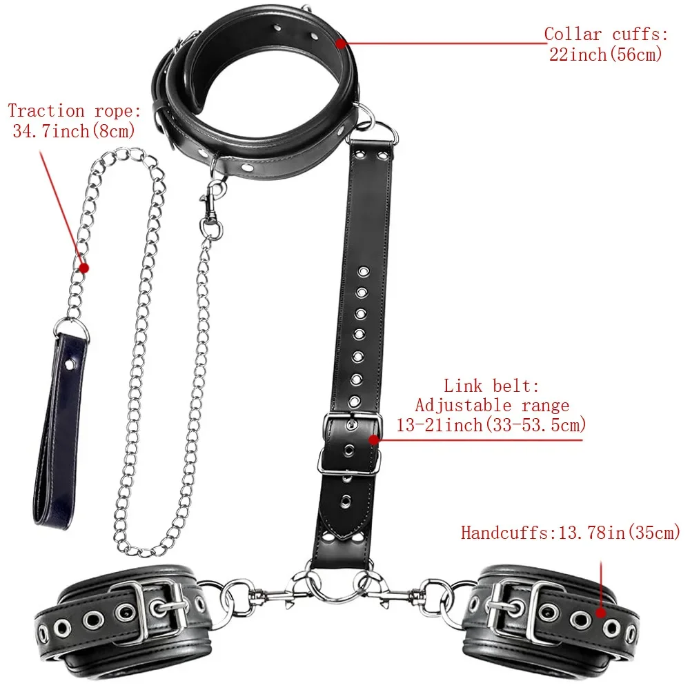 Kit perbudakan BDSM pengekangan Fetish mainan seks erotis untuk pasangan wanita perban budak kerah fit borgol permainan dewasa Master