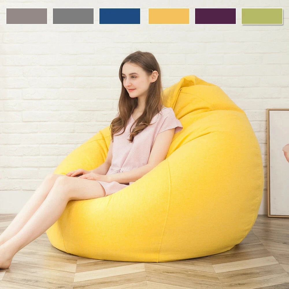 Large Bean Bag Chair Sofa Cover Comfortable Outdoor Lazy Seat Bag Couch Cover for Home Garden Living Room