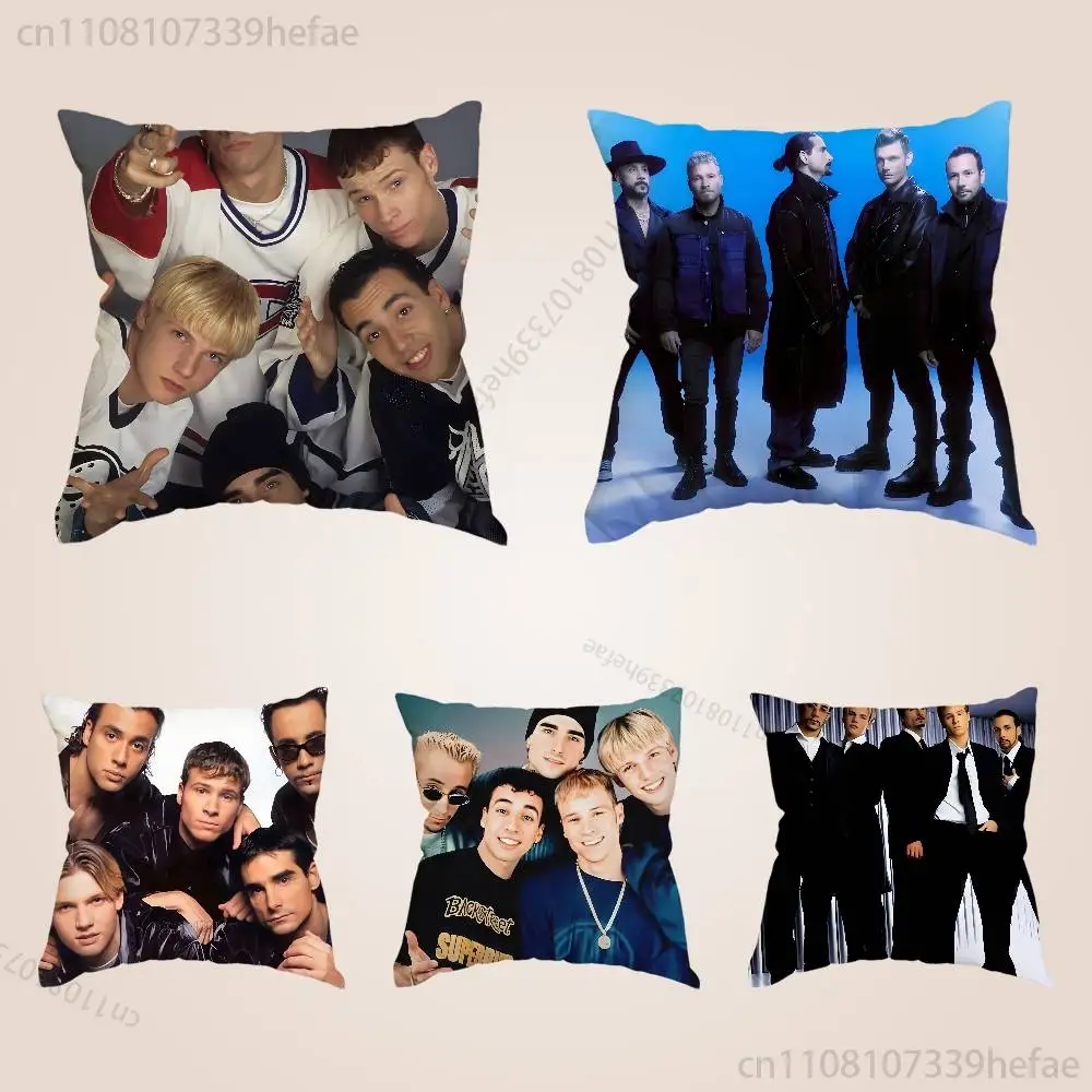 

B-Backstreet Boys BSB Funny Pillow Case Anti-dustmite Pillowcase Invisible Zipper Silky Short Plush Sofa Cushion Cover