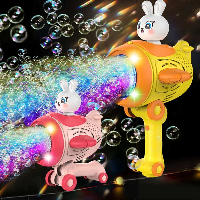 Electric Bubble Gun Kids Toy Automatic Bubble Machine Cartoon Soap Blower Summer Outdoor Party Games Childern Birthday Gift