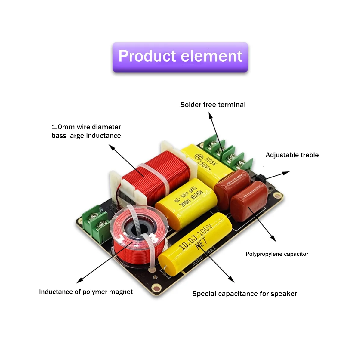 رف كتب معدل مقسم الصوت ، ثلاثة أضعاف وباس ، مكبر صوت 2 طريقة كروس ، هاي فاي عالية الدقة ، مقسم التردد ، الحمى