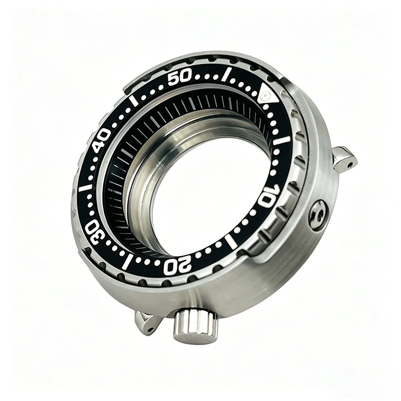 47mm Watch Case Luminous Steel Bezel Insert Fits Seiko Tuna Canned NH35 NH36 7S26 Movement Men Watch Repair Replace Parts