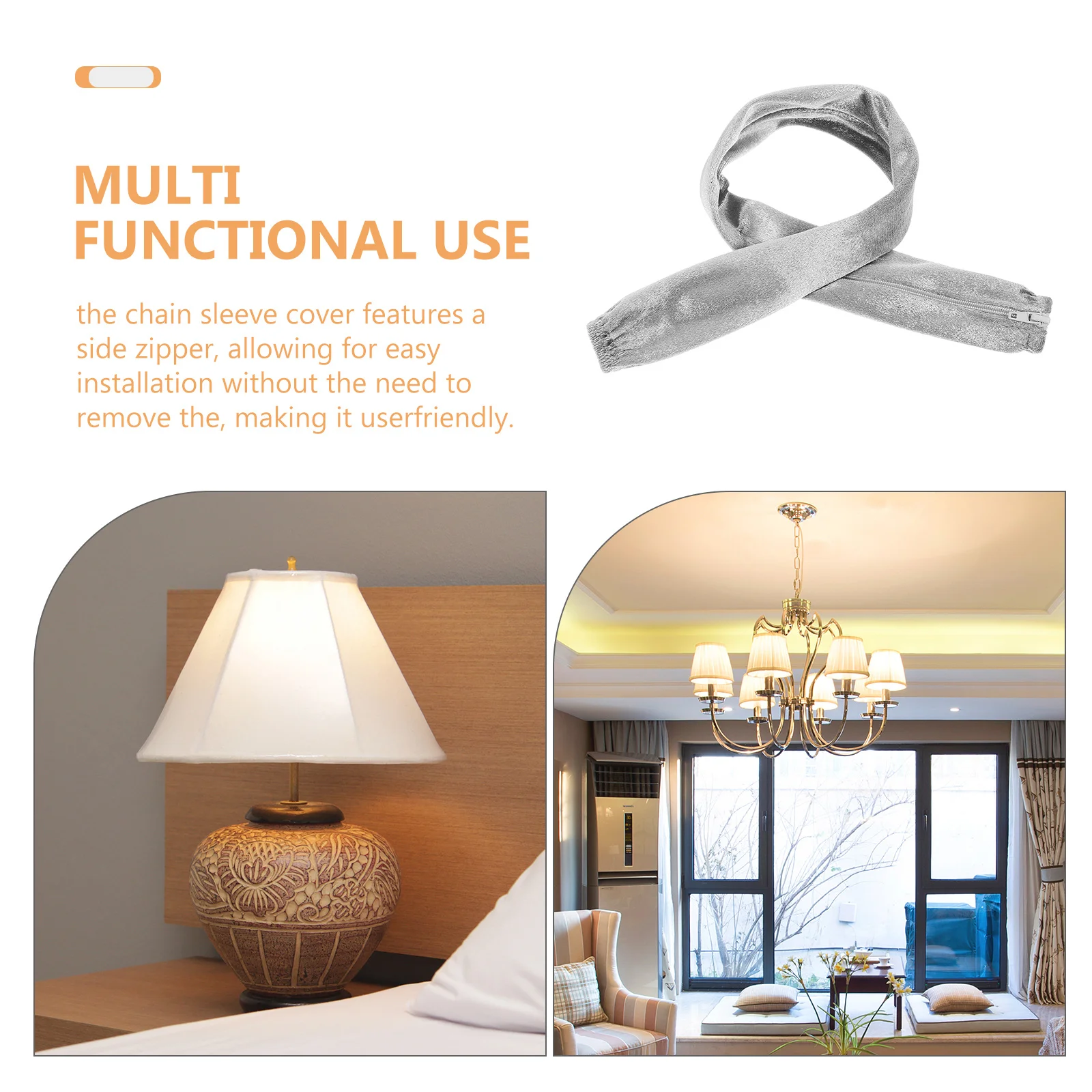 

Chandelier Chain Sleeve Removable Fabric Cord Cover for Pendant Light Accessories Lighting Cable Management