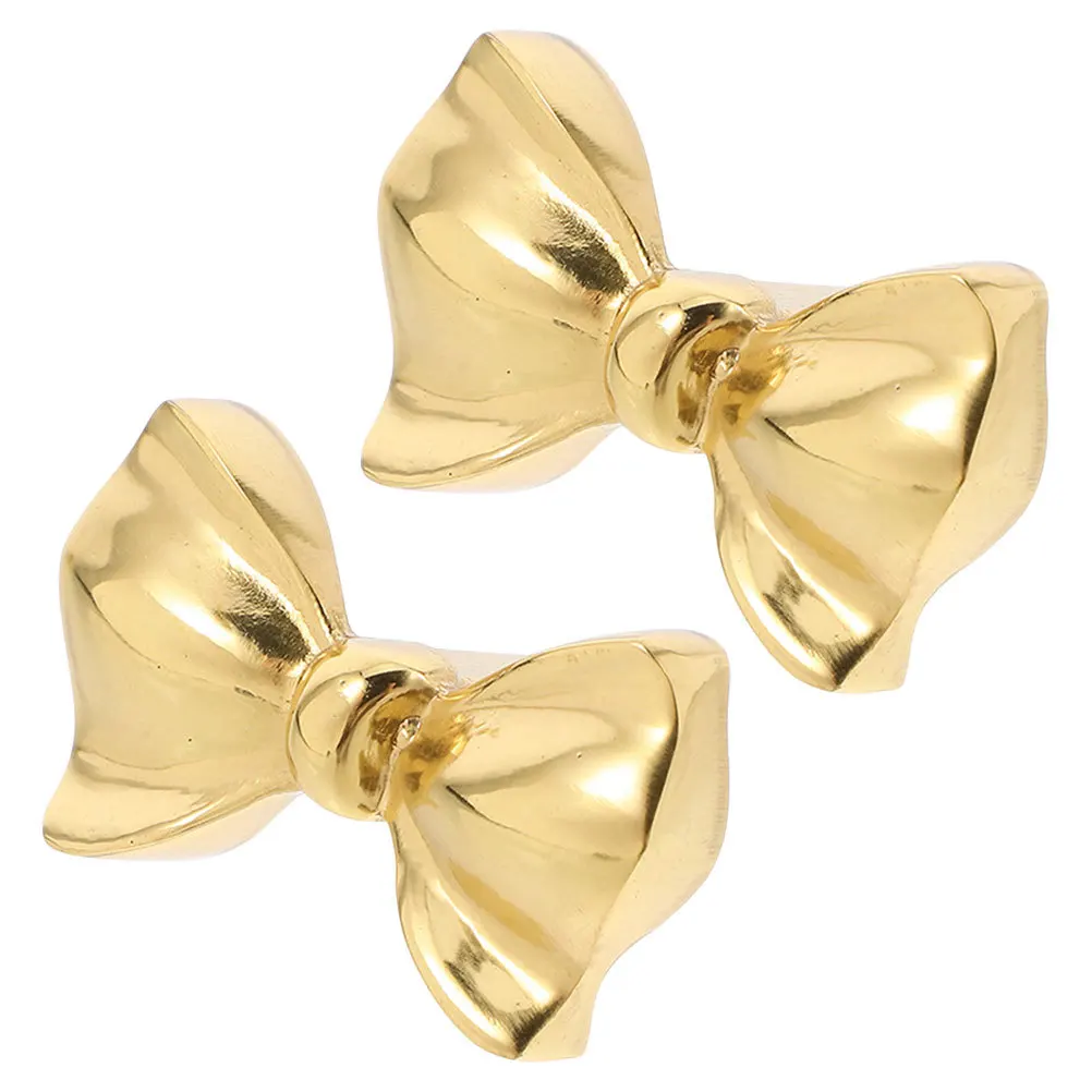 

2Pcs Bow Tie Brass Drawer Handles Decorative Pulls for Cabinet Wardrobe Dresser Furniture Hardware Bow Tie Brass Knobs