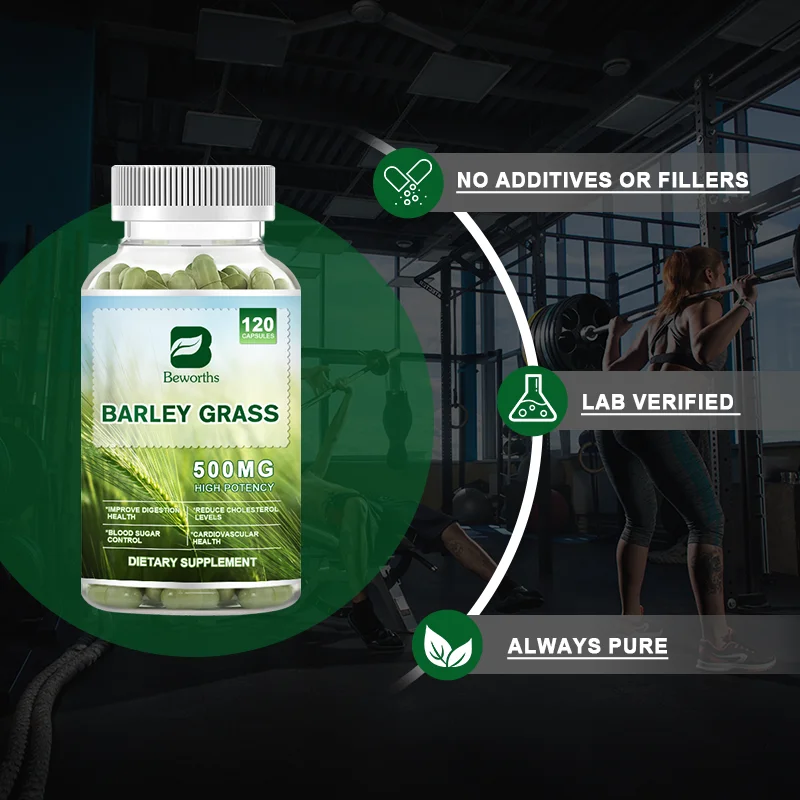 Beworths Organic Barley Grass Pill Rich in Vitamins & Fiber Antioxidants  Immune System & Digestion Health Cardiovascular Health