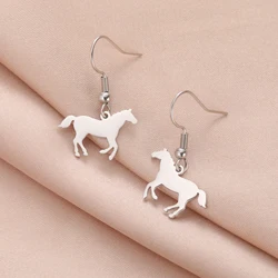 Teamer Running Horse Dangle Earrings for Women Stainless Steel Earrings Animal Exquisite Minimalist Jewelry No Rust Ear Drops