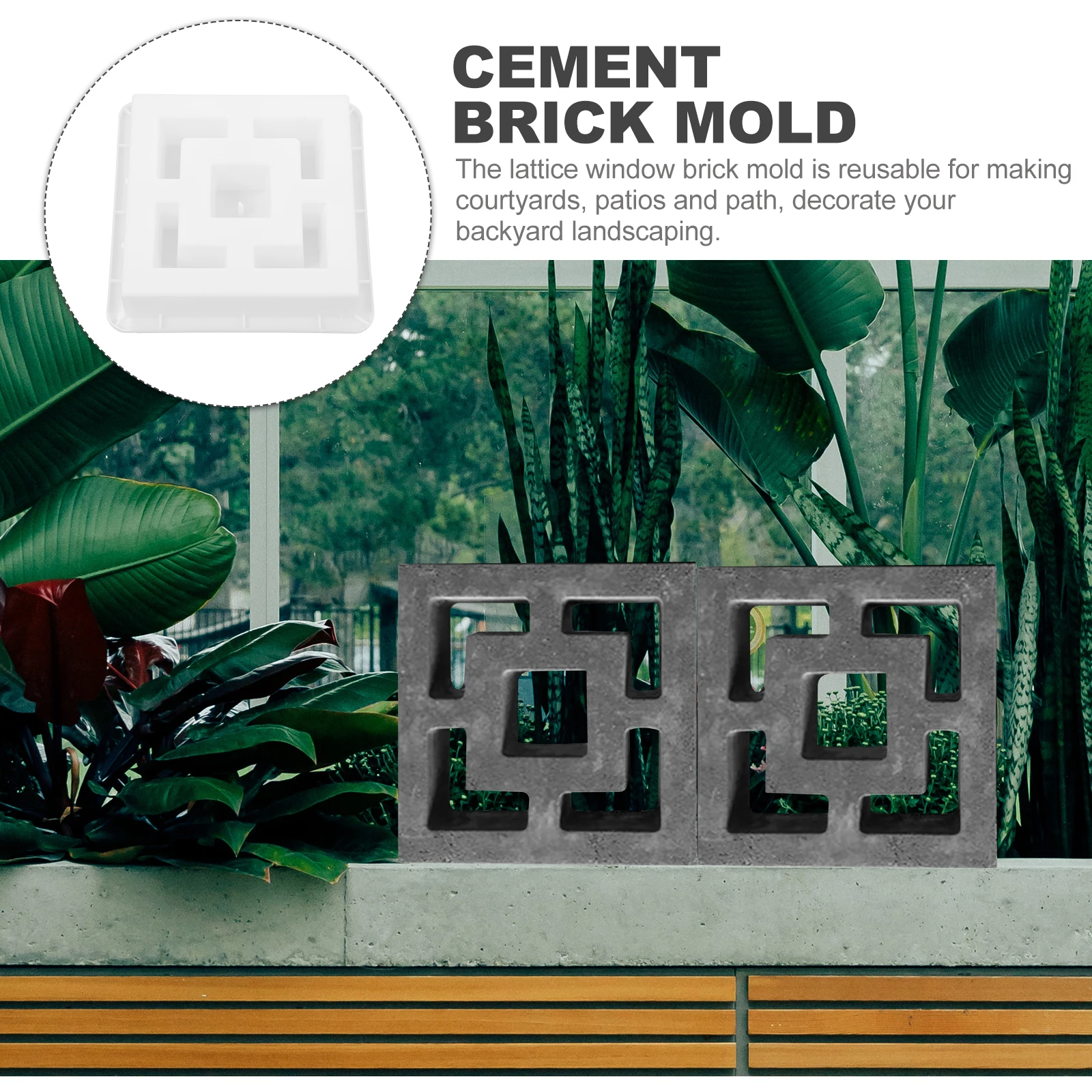 

Concrete Brick Mold Lattice Window Design for Garden Balcony Pool Villa Reusable Cement Floor Tile Molds Easy to Use Light