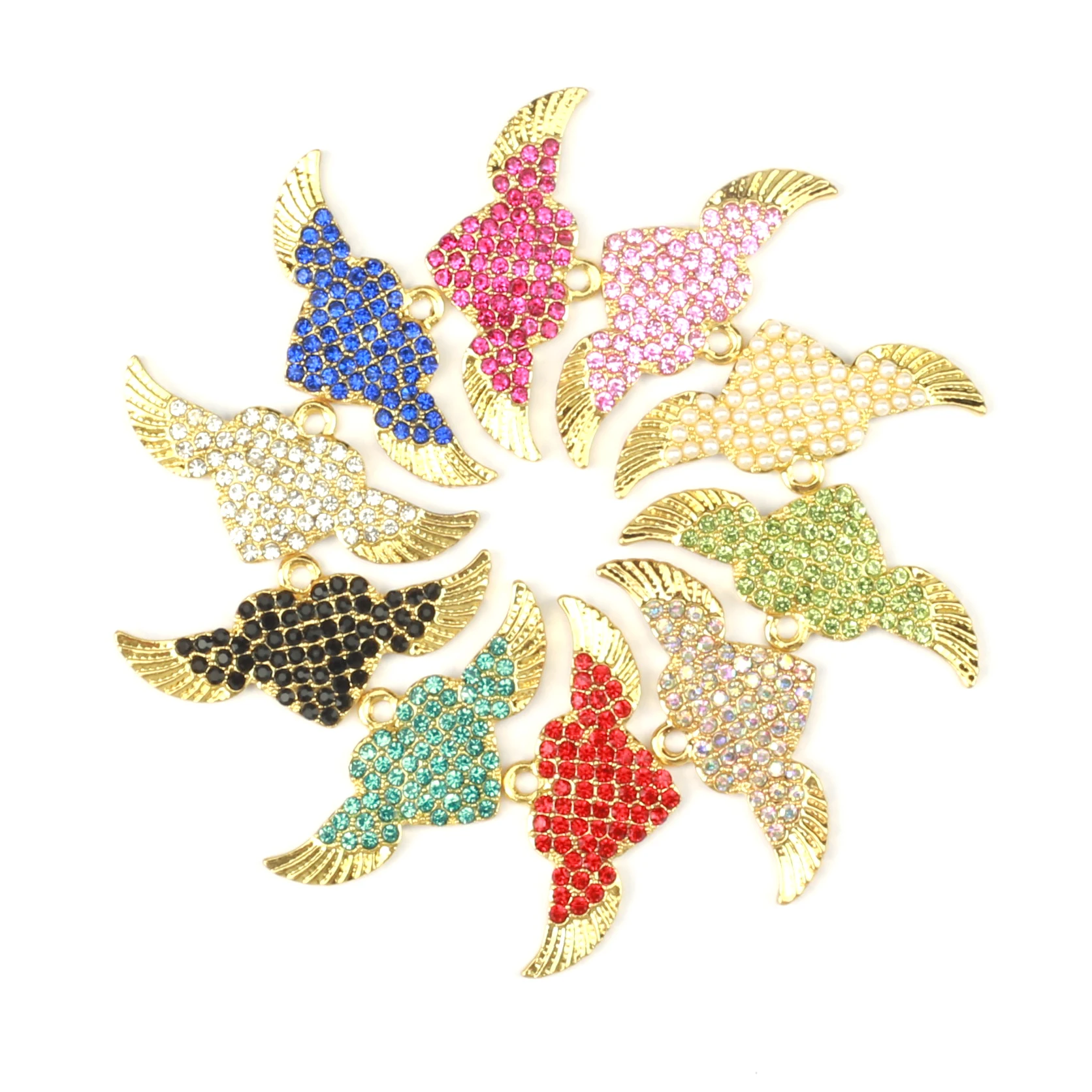 

10pcs Heart Wing Charms Fit for DIY jewelry Making HT0050-HT0053