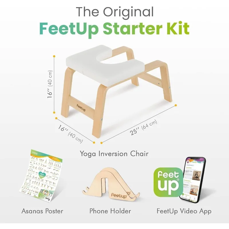 FeetUp - The Original Yoga Headstand Bench, Vegan Handstand Trainer Bench and Stand, Strength Training Inversion Equipment for