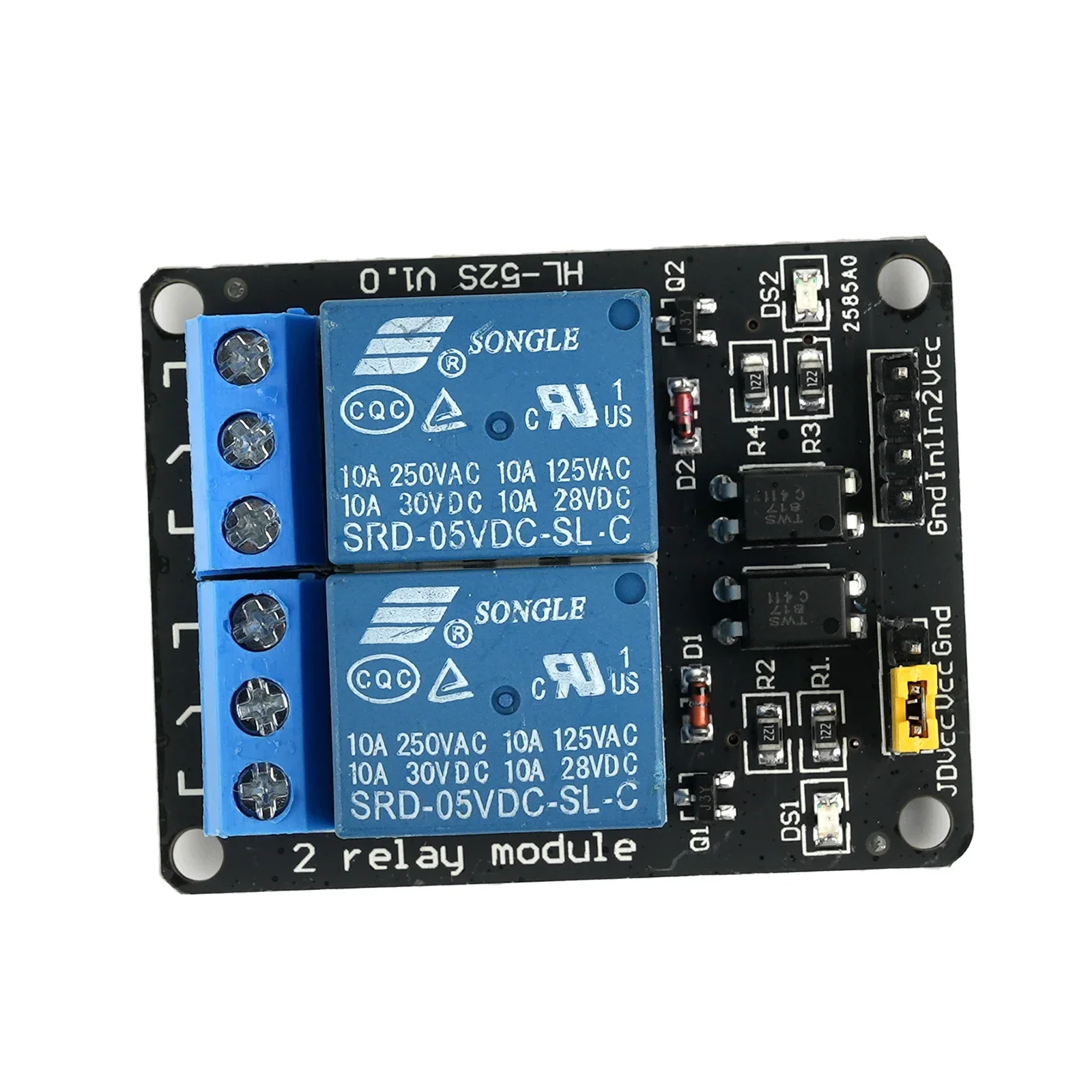 5V 2 Channel Relay Module 5Pack With Optocoupler Isolation Board Relay Components for Microcontroller Electronics Hardware