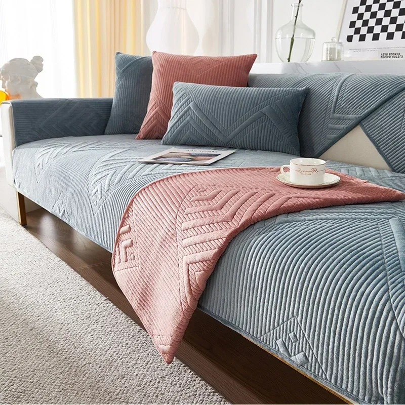 

1PC Nordic Soft Sofa Mat Cover Anti-slip Plush Universal Couch Towel Washable L Shape Sofa Slipcover for Living Room Home Decor