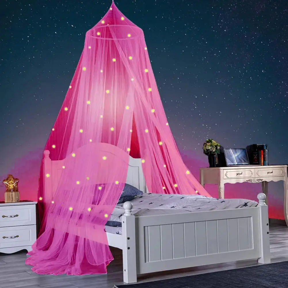 Bedcover Curtain Breathable Wear Resistant Summer Girls Stars Bed Net Canopy Bed Canopy Household Supplies