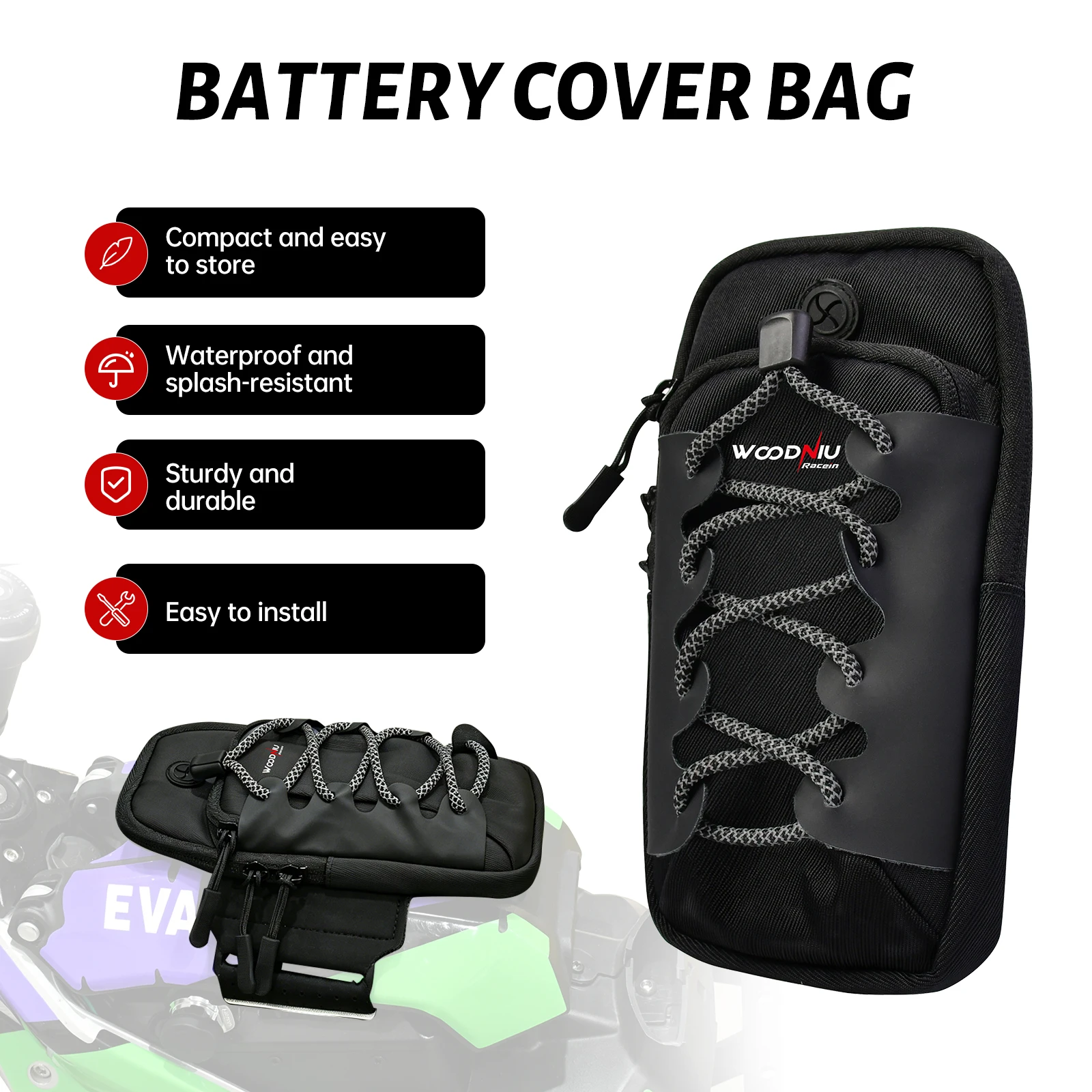 Electric Dirt Bike Storage Bag Battery Cover Frame Bag for Surron Light Bee S/X Ultra Bee for Eride Pro SS for Yozma IN10 Motor