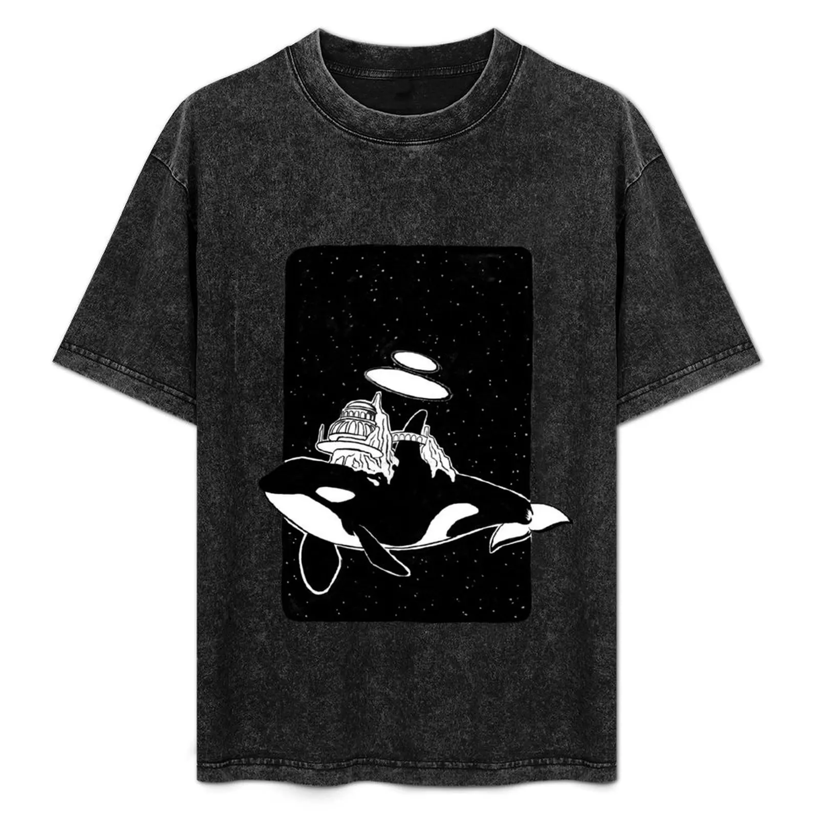 Space Orca T-Shirt vintage anime shirt Short sleeve tee heavy weight t shirts for men