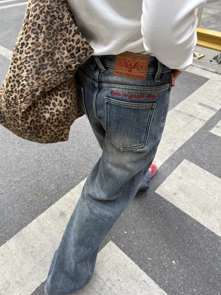 

Брендовые мужские свободные прямые джинсовые джинсы CCYE на подкладке, повседневные брюки со средней талией, модные осенне-зимние длинные брюки...