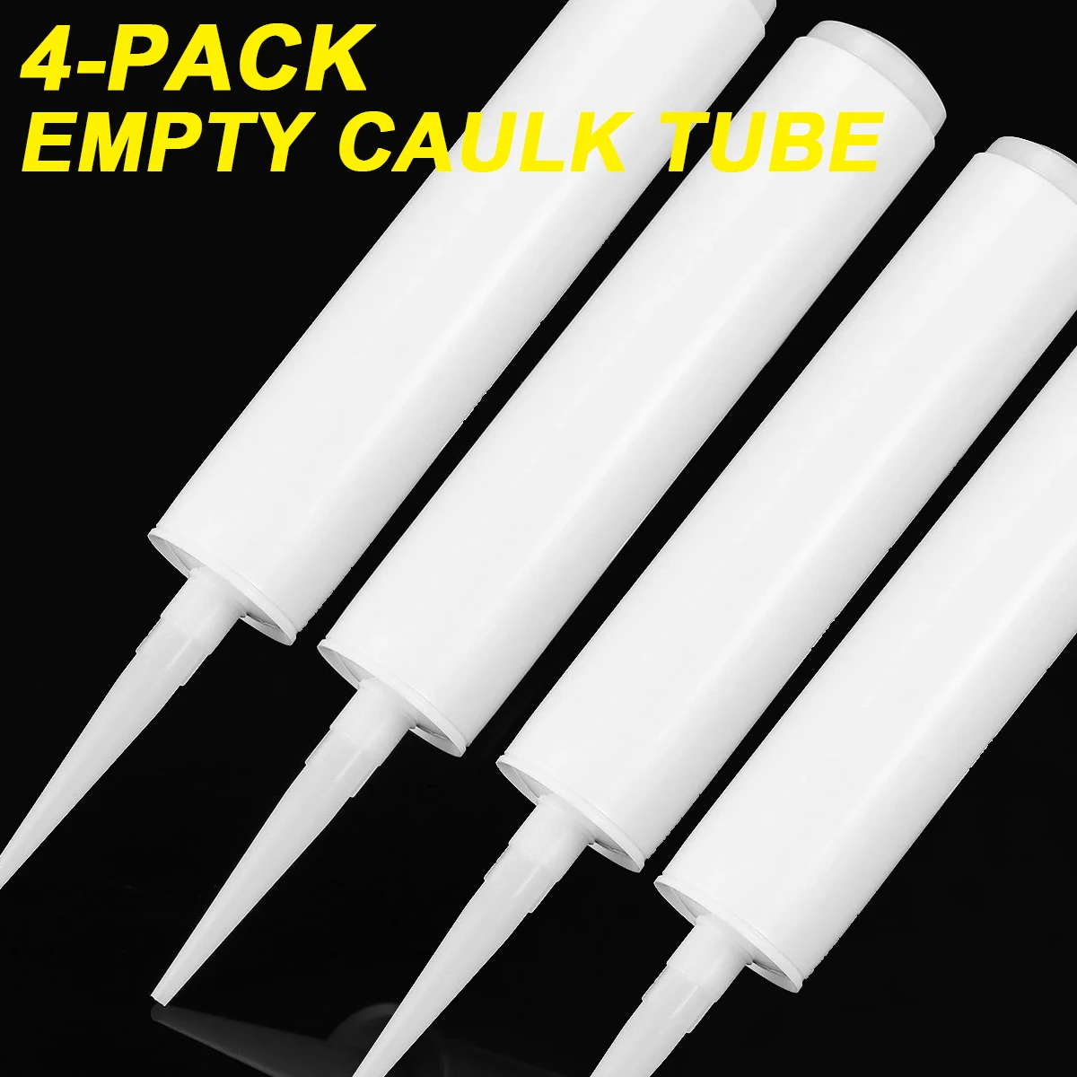 

Empty Caulking Sealant Tubes - 11 Oz Capacity Each, 4 Pack Reusable Plastic, for Standard Caulking Guns