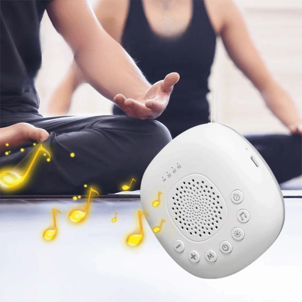 Portable White Noise Machine Timed Shutdown LED Night Light Baby Sleep Machine 2-in-1 Square Shape Soothing Sounds Machine