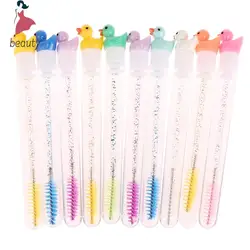 1Pcs Reusable Tube Eyelash Brush Eyebrow Brush Cute Duck Design Crystal Rod Dust-proof Eyelash Extension Tool Lash Mascara Wand