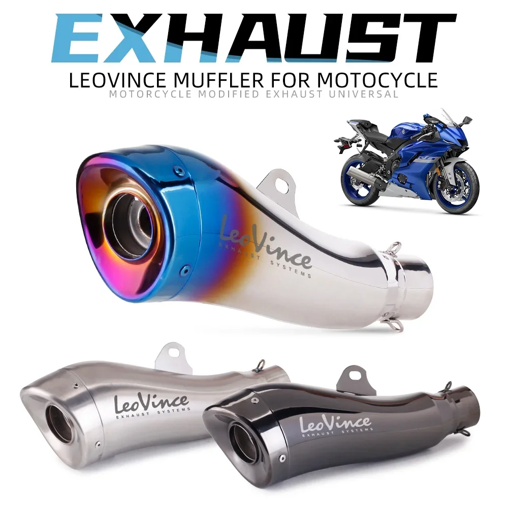 Motorcycle Exhaust LEOVINCE Scooter Modified exhaust Muffler pipe Sport Bike R15v3 R25V3 MT09 Z800 Z900 R1 Akrapovic