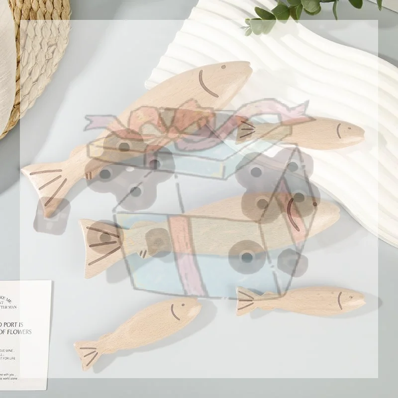 【CC】Peixe Artificial de Madeira Esculpida Realista Feito à Mão, Ornamento de Peixe Falso, Modelo de Peixe para Artesanato DIY, Decoração para Casa e Cozinha