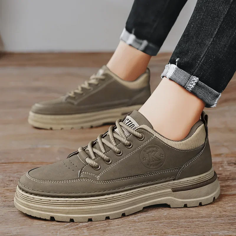 Summer men\'s 2026 new low cut trendy versatile height increasing shoes casual and fashionable anti slip single shoes Ankle boots