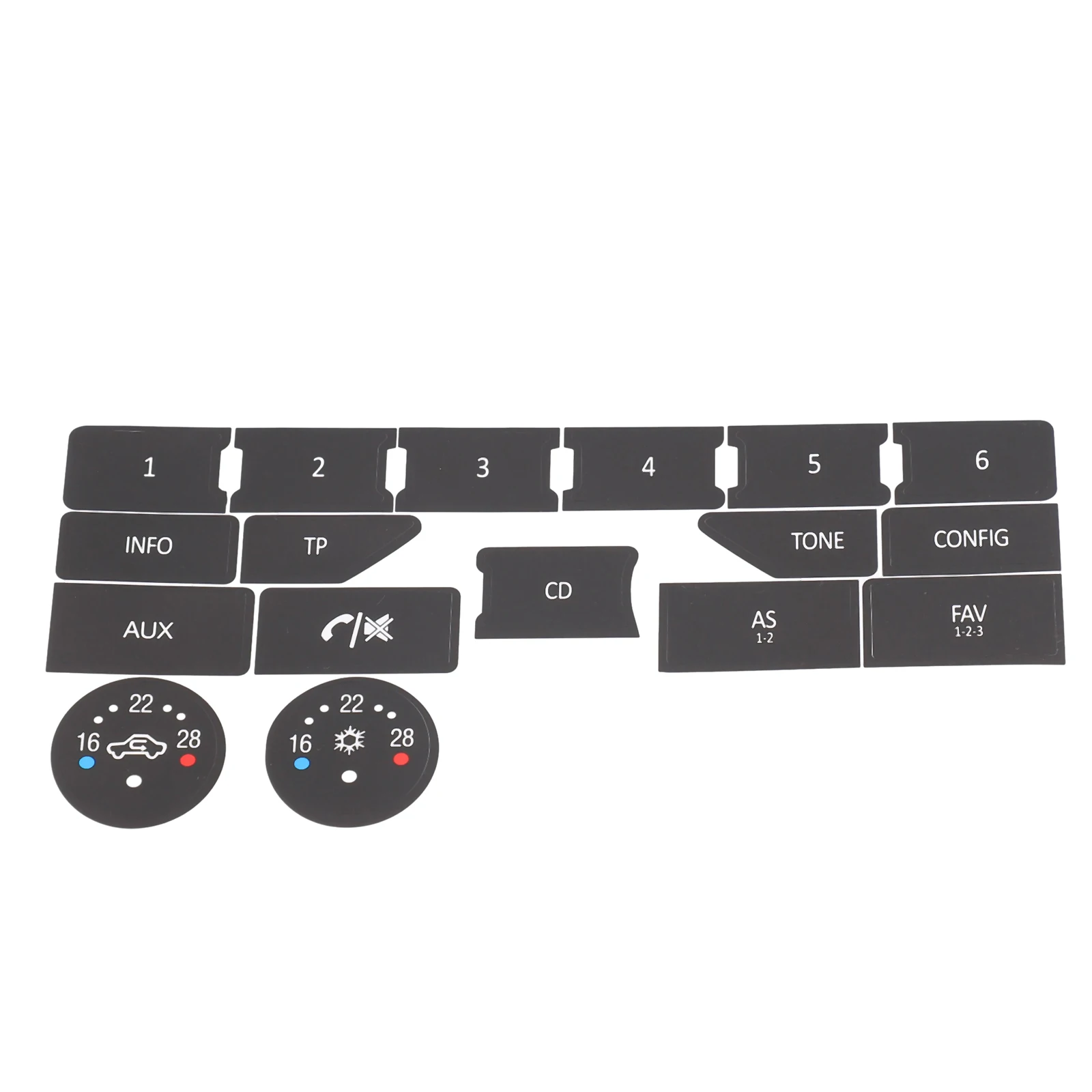 Vinyl Button Repair Decal Sticker for SAAB 9-5NG 9-4X Third Generation Climate Control and Radio Control Surfaces