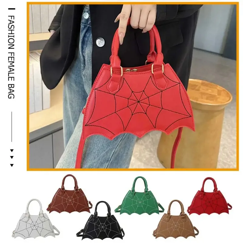 Ladies Small Shoulder Bag Bat Wing Crossbody Bag Creative Chic PU Leather Fashion Halloween Props Handbag Shopping Bag for Women