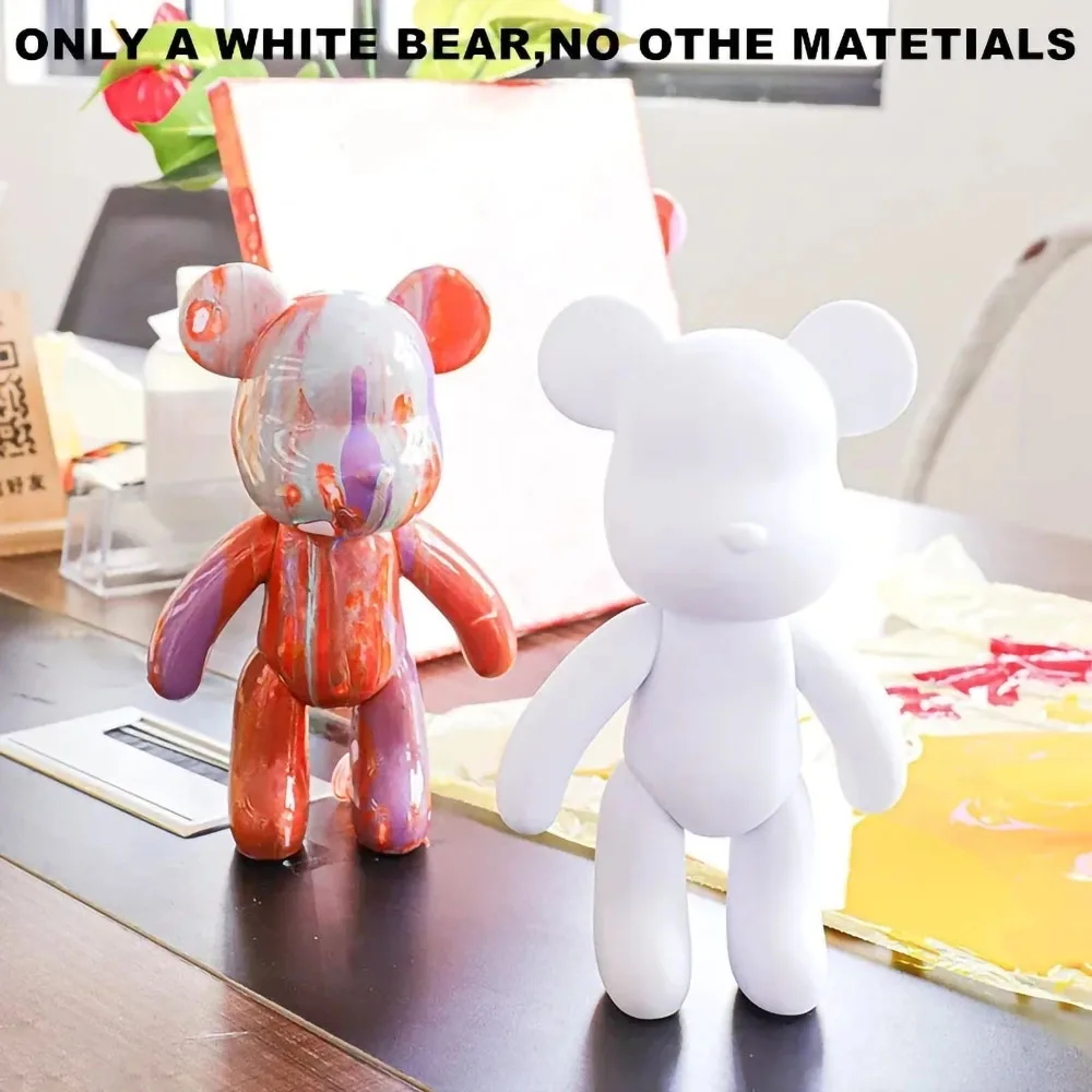 3 Size DIY Fluid Bear Sculpture Handmade Bear Doll Ornaments Violent Bear Graffiti Painting Parentchild Toy Gift Home Decoration