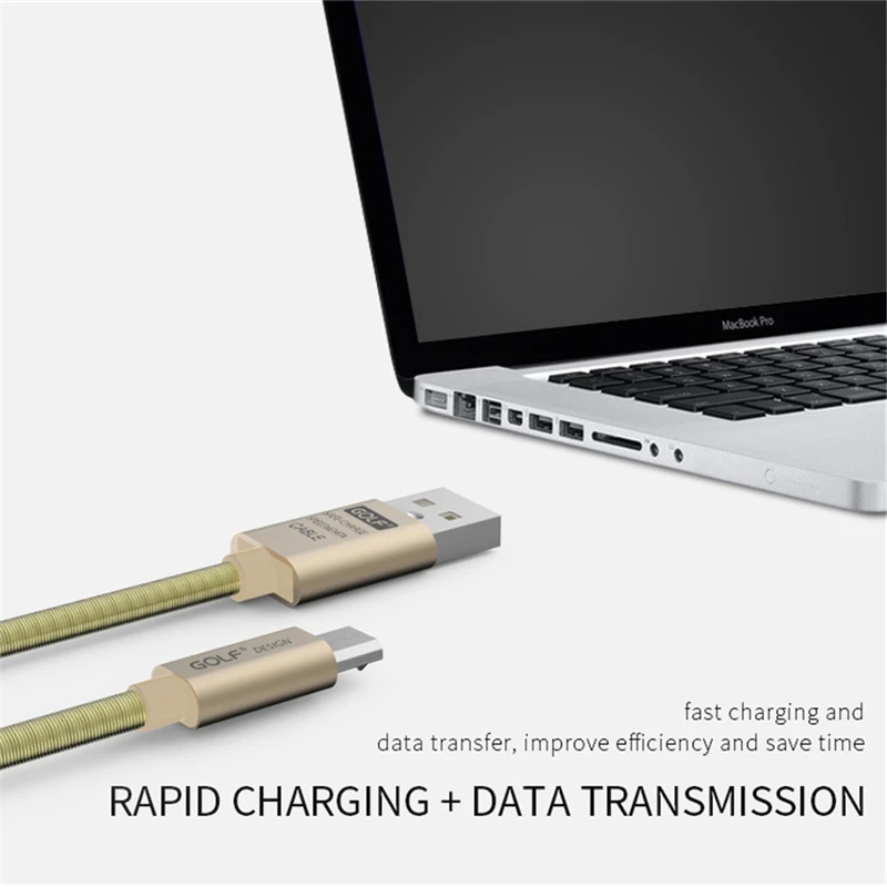 Câble de chargement USB rapide en métal, pour iPhone 14 13 12 11 Pro XS Max Huawei Xiaomi Samsung OPPO Android Micro USB type-c