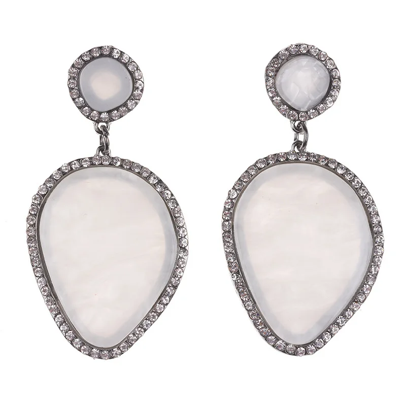Foreign trade hot-selling new earrings, fashionable big-name alloy diamond-encrusted water drop earrings, manufacturer's supply