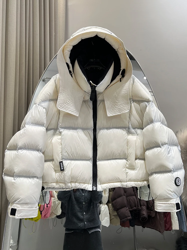 Winter new Korean version lazy style down jacket women's short style hooded loose thick casual versatile warm bread jacket