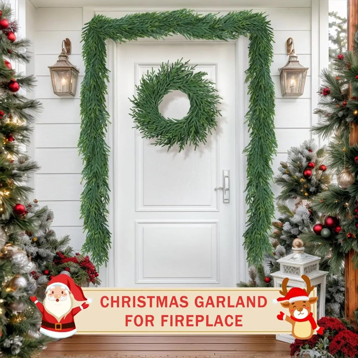 NEW 5 Ft Christmas Cedar Garland for Staircase Real Touch SoftDroopy Bendable Lifelike Faux Xmas Garlands for Decoration