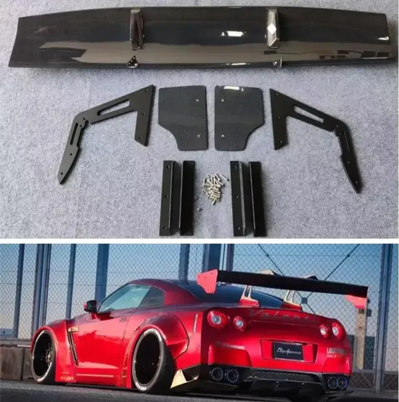 

Спойлер из настоящего углеродного волокна для NISSAN GT-R GTR R35 2008-2022, спойлеры багажника с крылом и губой, LB GT, БОЛЬШОЙ СТИЛЬ