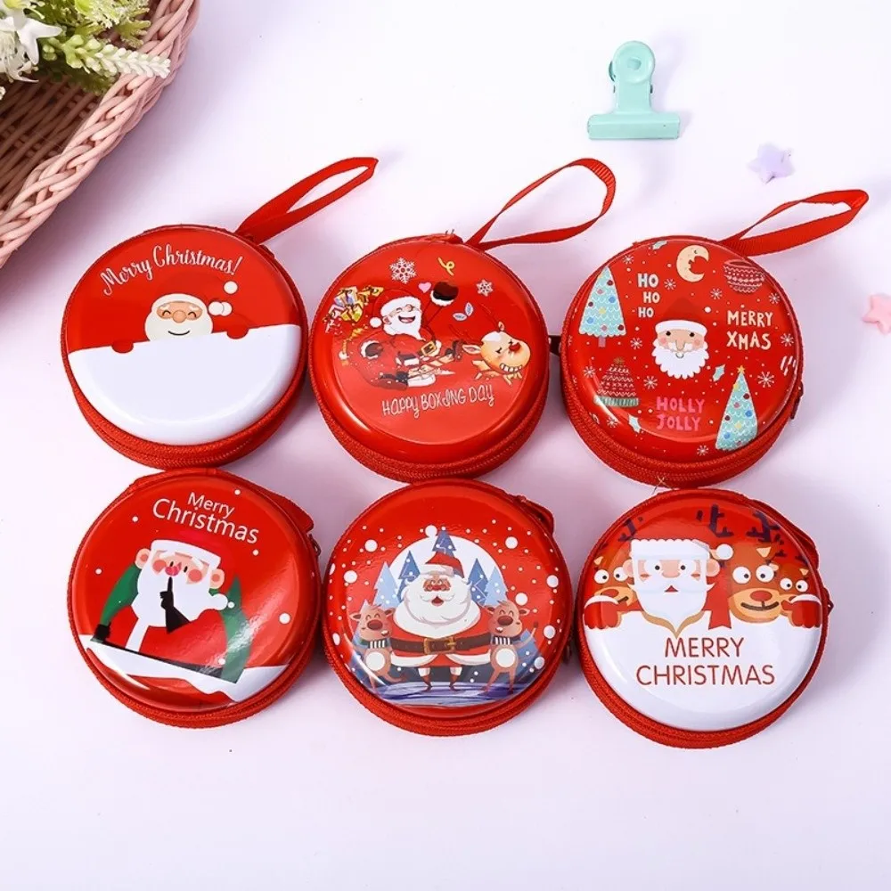 New Cartoon Christmas Coin Purse Tin Box Santa Claus Cartoon Storage Box Snowman Phone Keychain Pendant Christmas