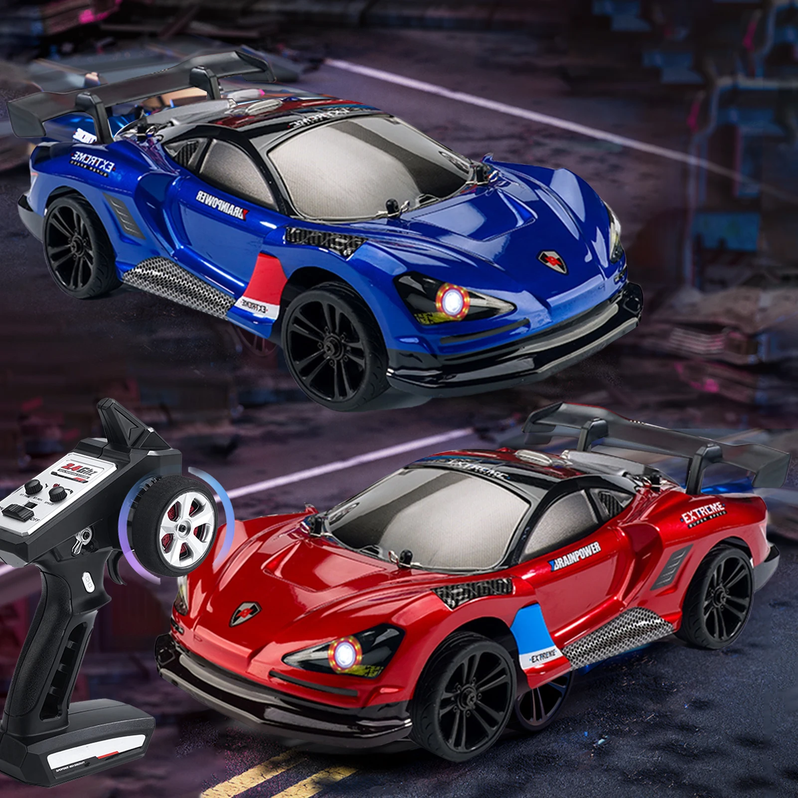 

2.4Ghz Remote Control Car Toy USB Charging 4WD High-speed RC Drift Car Stunt Racing For Kids Christmas Birthday Gifts