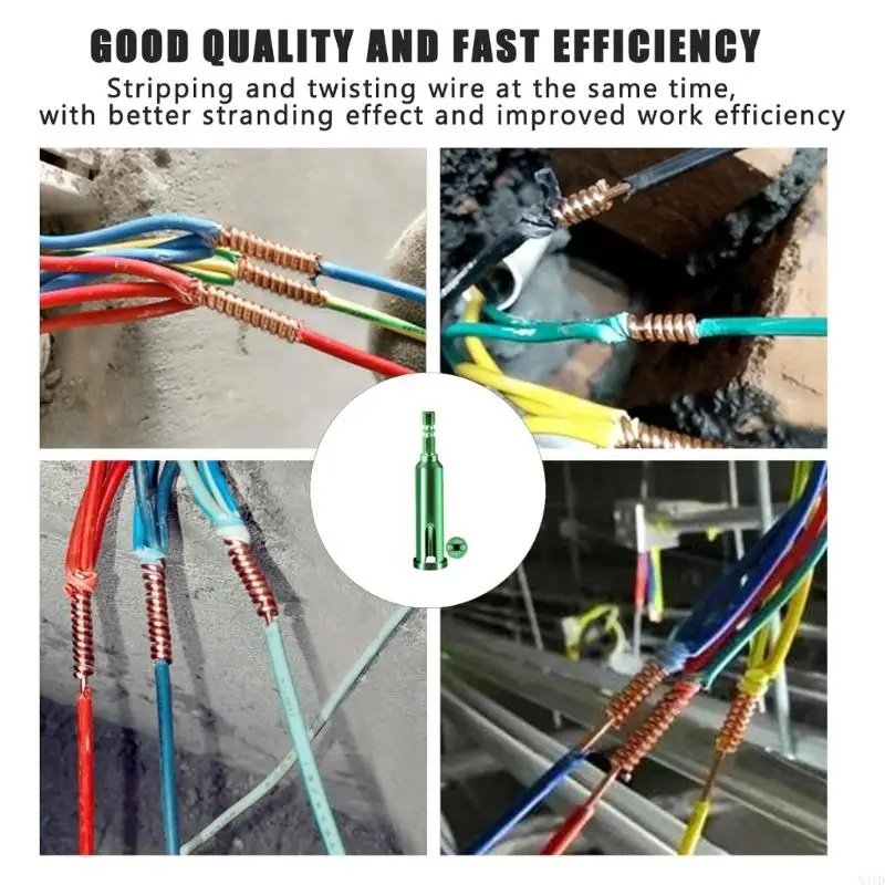 Wire Stripper and Twisters Preparation Attachment, Carbon Steel Stripping Tool for Twisting, Electrical Connection M4YD