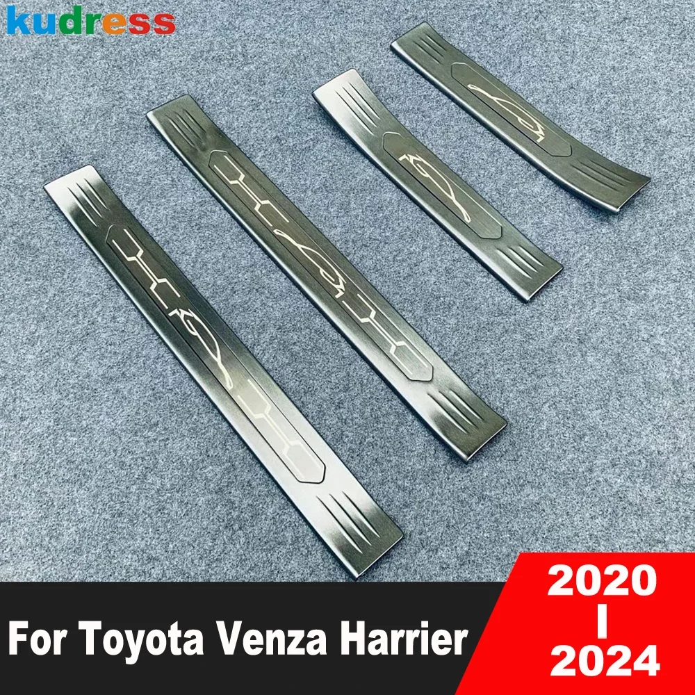

For Toyota Venza Harrier 2020 2021 2022 2023 2024 Steel Door Sill Scuff Plate Cover Trim Welcome Pedal Guard Car Accessories