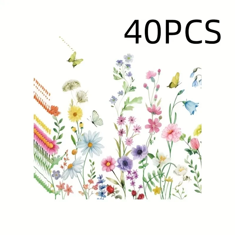 المناديل القابل للتصرف ديزي الأوكالبتوس الخزامى الأزهار يترك فراشة مربع الأنسجة لطاولة حفلات الشاي العالية إعداد ديكور