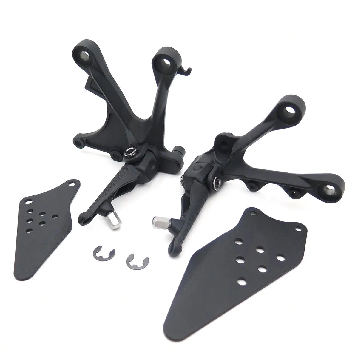 

For 05-08 Kawasaki ZX6R ZX636 2005 2006 2007 2008 Motorcycle Front Forefoot Rider Foot Rest Pegs Pedals Bracket kit Black / SL