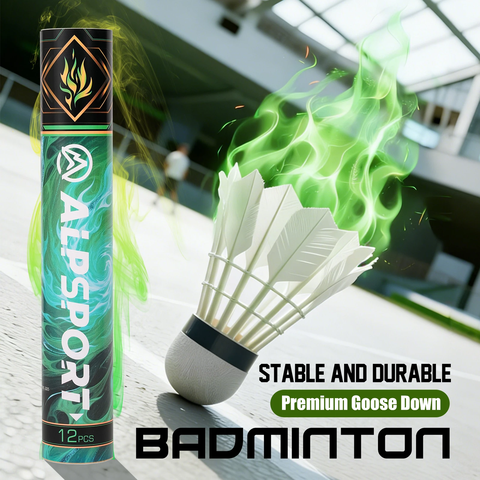 

ALP Ghostfire X Badminton Shuttlecocks 12Pcs White Goose Feather Badminton Balls for Training Badminton Sports 77 76 Speed