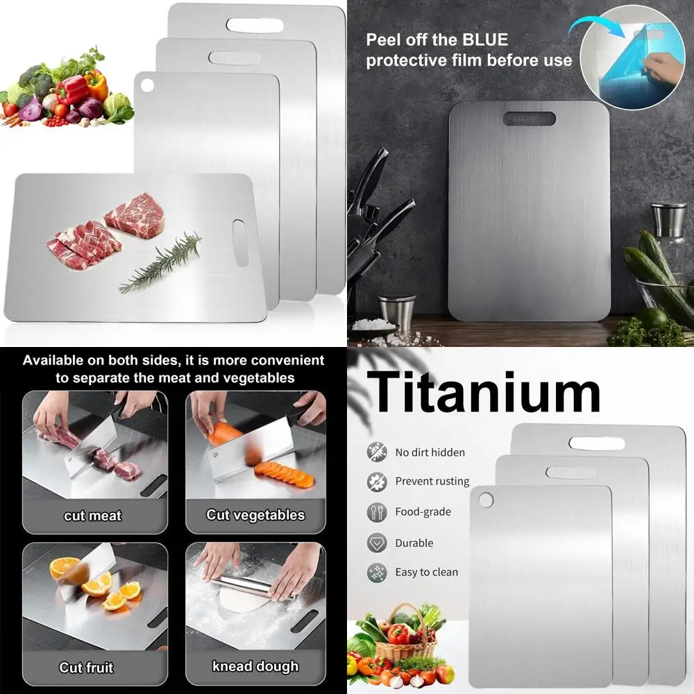 

Кухонные разделочные доски из чистого титана — нетоксичные, двусторонние разделочные доски премиум-класса для здорового приготовления пищи