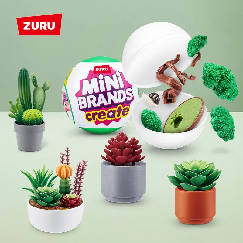 ZURU Mini Brands Create Surprise Blind Ball Mini Garden Blind Box Micro Plant Juguete Coleccionable Adorno de Escritorio para Niños
