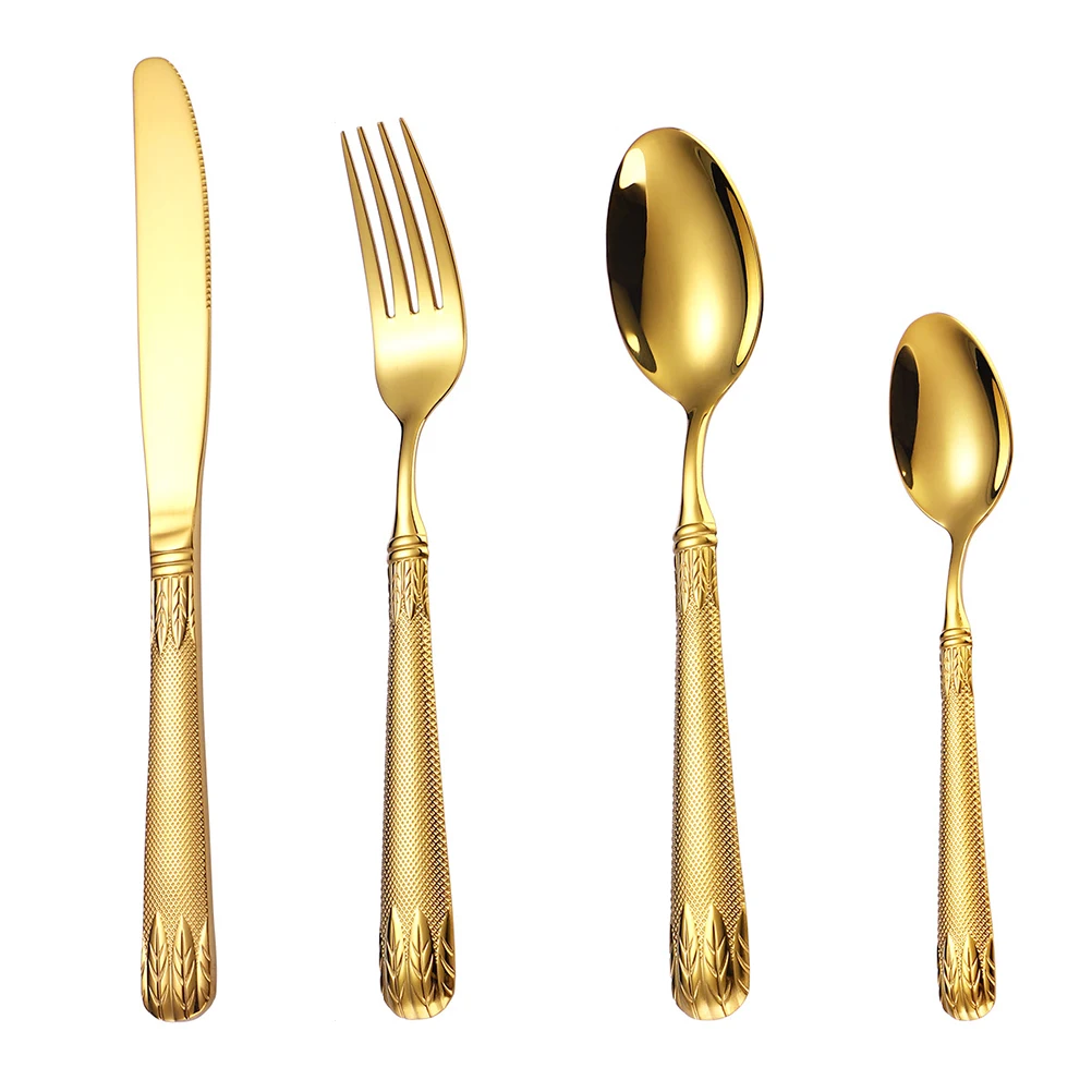 

Stainless Steel Set Silverware Kitchen Utensils Reusable Spoon Fork Serving Fork Spoon Kit Set Tableware