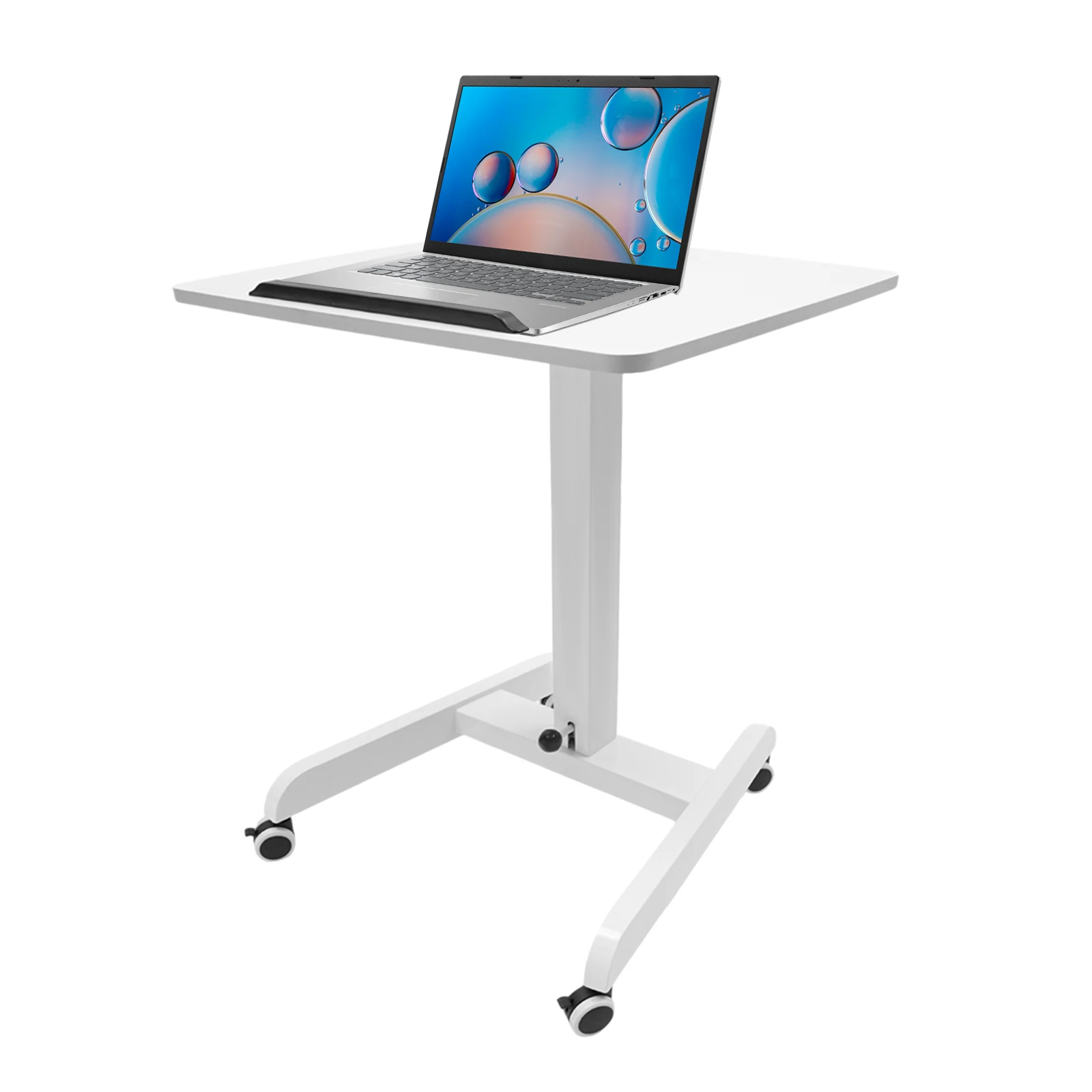 Mobile Standing Desk Lectern Portable with Wheels Adjustable Rolling Desk Height up to 44