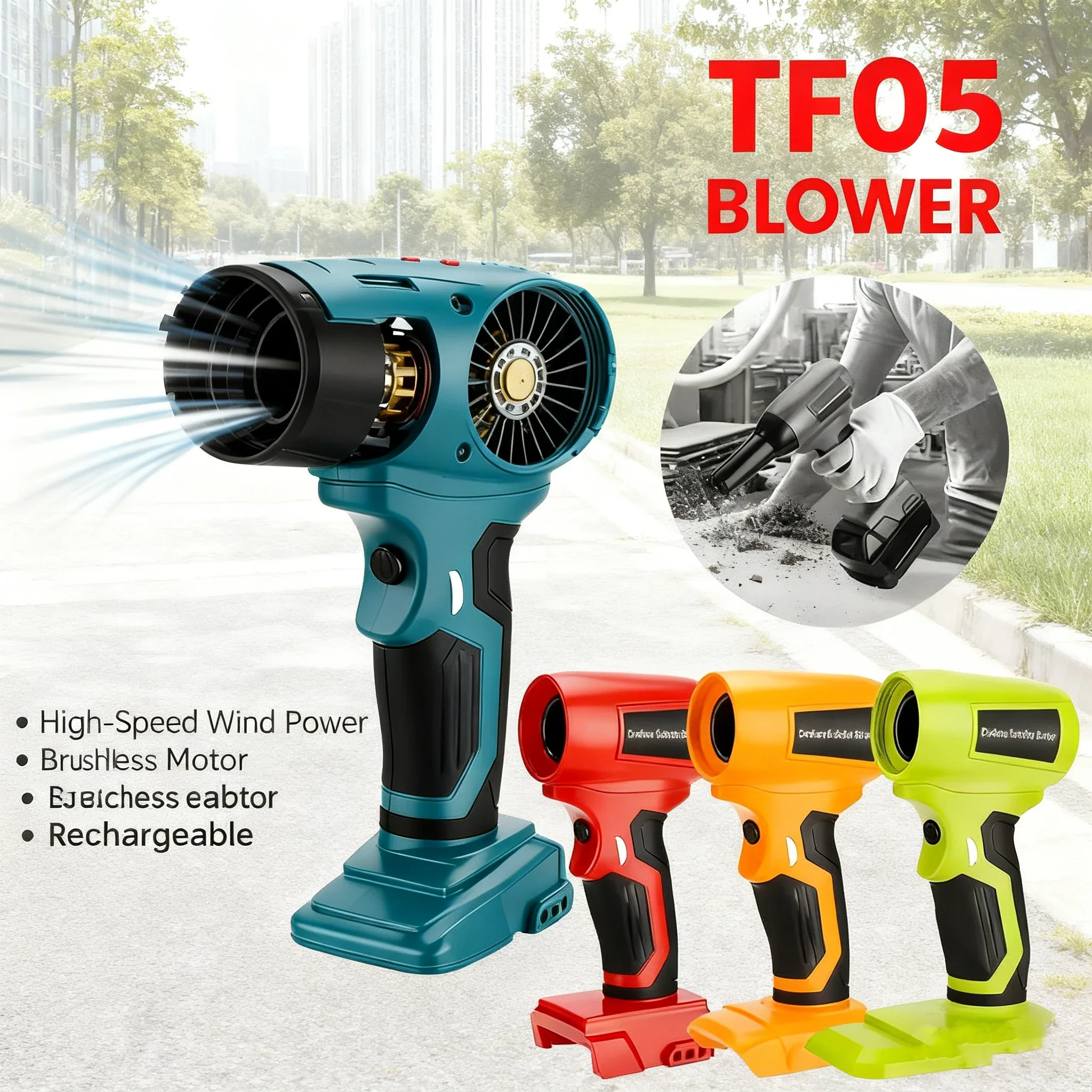 

Мини-струйный вентилятор, портативный турбовентилятор, совместимый с Makita Dewalt Milwaukee Bosch Ryobi 18 В 20 В, литий-ионный аккумулятор, беспроводной портативный