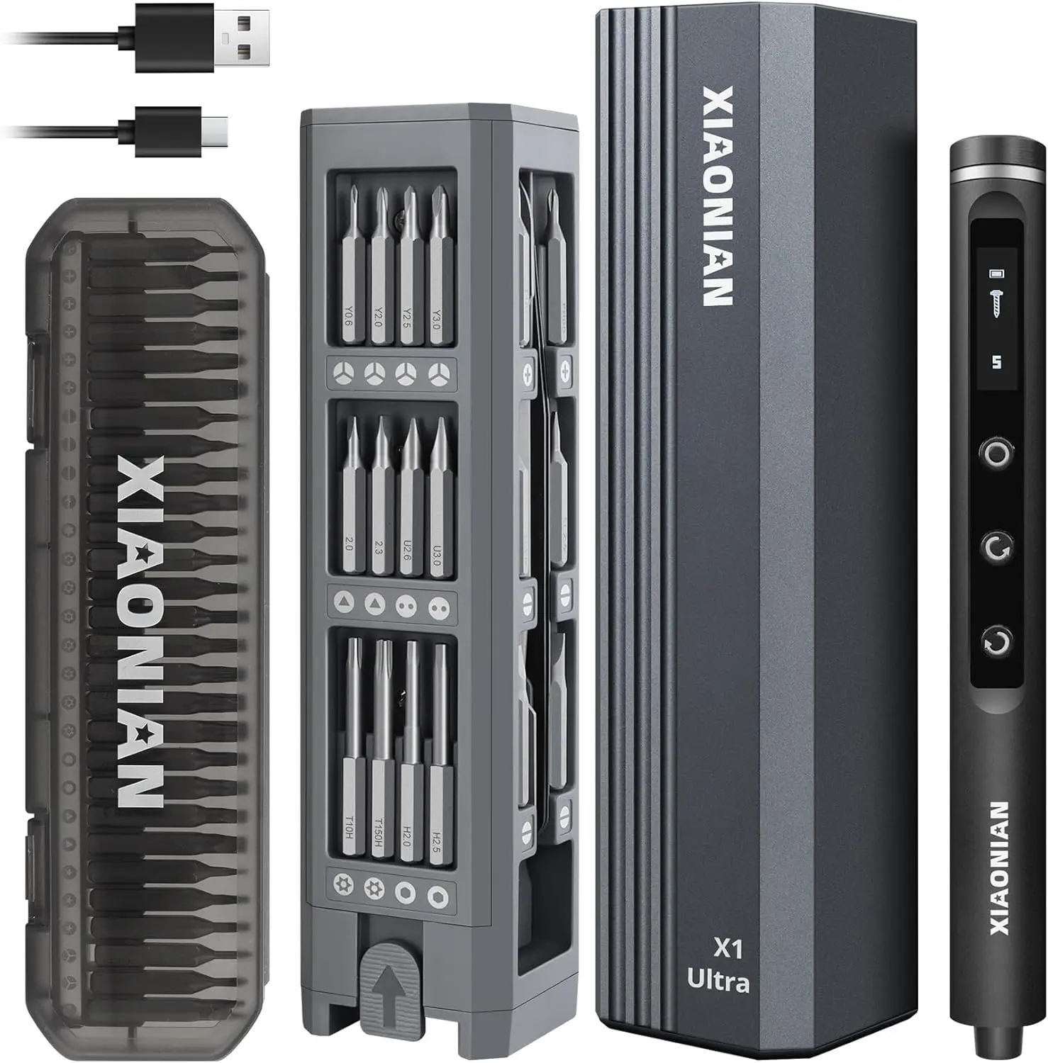 

Electric Screwdriver Set,76 IN 1 Mini Electric Screwdriver Cordless Set with LED Display,5 Torque Settings Repair Tool Kit