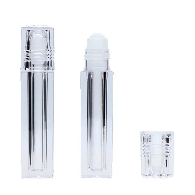 

6ML Empty Lipgloss Roll On Bottle Crystal Roller Lid Transparent Refillable Makeup Packaging Tools Lip Glaze Tube