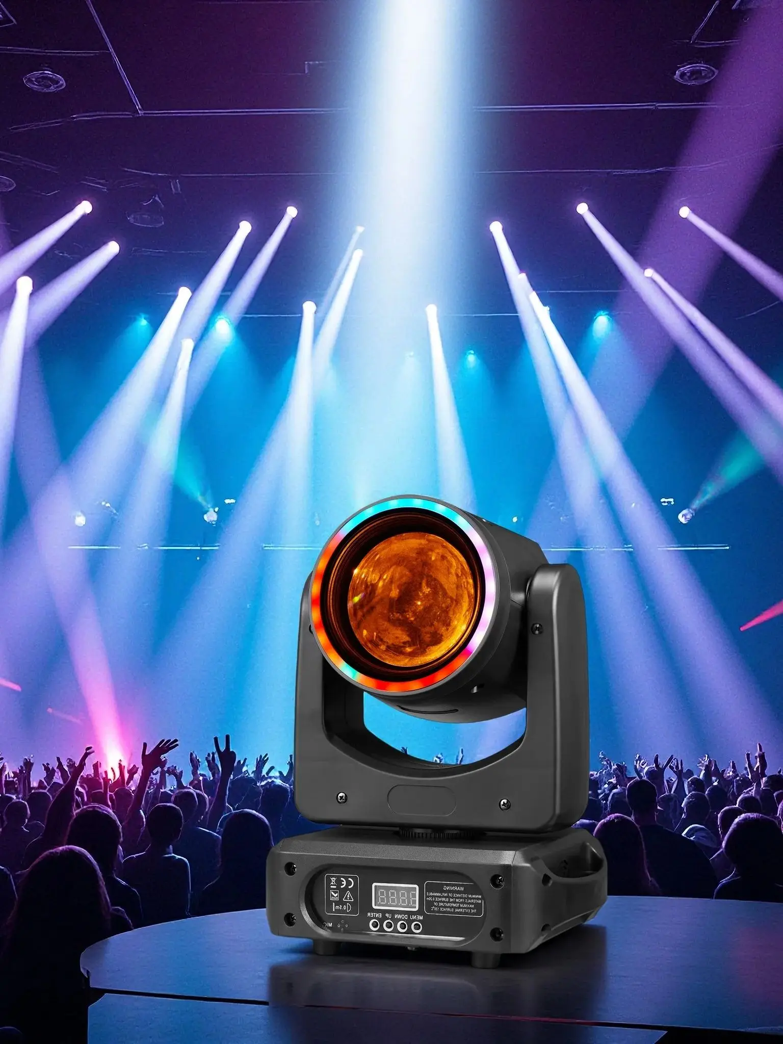 100W Mini Beam&Halo Effect LED Moving Head RGBWAPY 7in1 Osram LED DJ-Licht Bühnen-Stroboskoplichter Disco Party