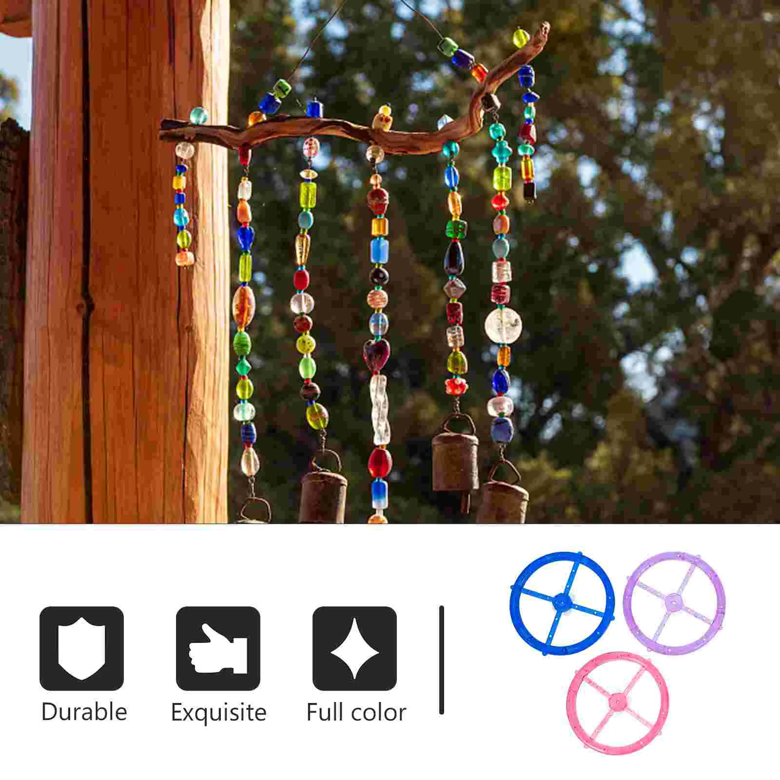 3 Pcs DIY Wind Chime Hat Memorial Chimes Poster Frames Handmade Supplies Circles The Ring Tools Rings Wreath Making